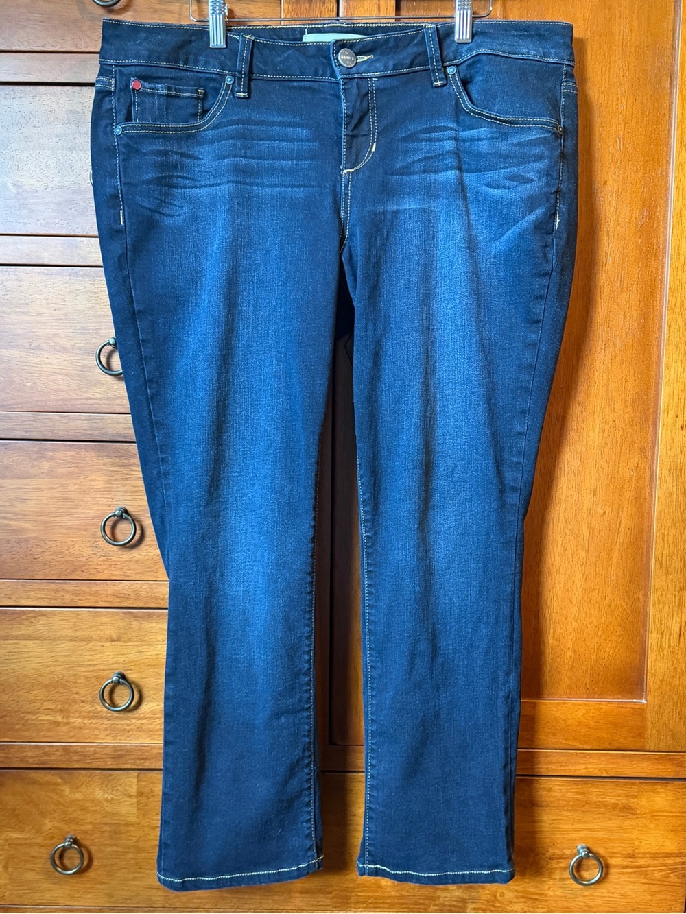 SLINK Curvy Straight Leg Jeans Dark Wash Stretch Denim 14 Short